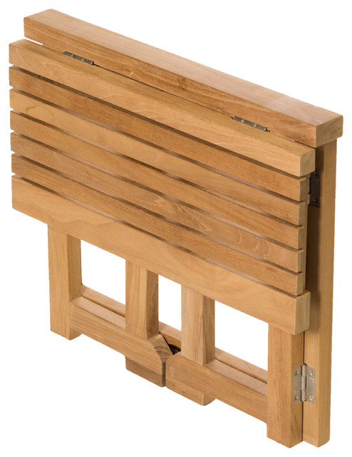 wall mounted teak shower seat